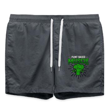Muscle fitness végétalien à base de plantes - Short de bain - charbon - Devant - AI Model Male 185 light (185cm)