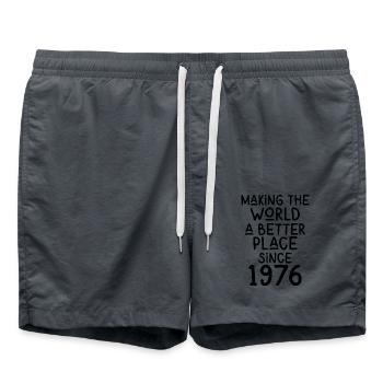 Making the World a better place since 1976 - Swim Trunks - anthracite - Front - AI Model Male 185 light (185cm)
