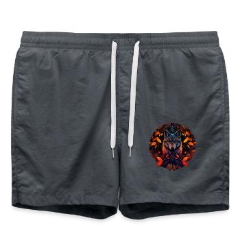 Wölfe Silhouette Naturschutz Tierschutz Wolf - Badeshorts - Anthrazit - Vorne - AI Model Male 185 light (185cm)