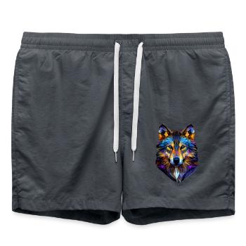 Wölfe Silhouette Naturschutz Tierschutz Wolf - Badeshorts - Anthrazit - Vorne - AI Model Male 185 light (185cm)