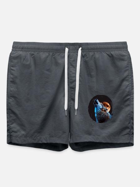 Wölfe Silhouette Naturschutz Tierschutz Wolf - Badeshorts - Anthrazit