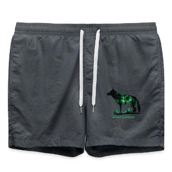 Wölfe Silhouette Naturschutz Tierschutz Wolf - Badeshorts - Anthrazit - Vorne - AI Model Male 185 light (185cm)