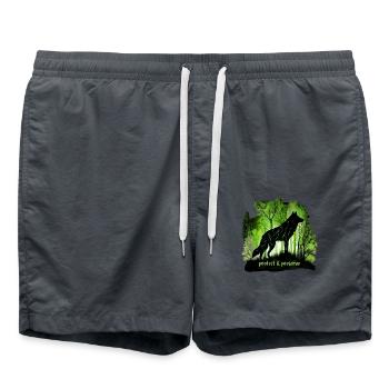 Wölfe Silhouette Naturschutz Tierschutz Wolf - Badeshorts - Anthrazit - Vorne - AI Model Male 185 light (185cm)