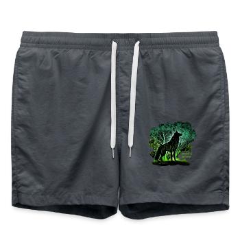 Wölfe Silhouette Naturschutz Tierschutz Wolf - Badeshorts - Anthrazit - Vorne - AI Model Male 185 light (185cm)