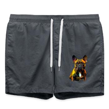 French Bulldog Frenchie Französische Bulldogge - Swim Trunks - anthracite - Front - AI Model Male 185 light (185cm)