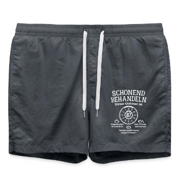 87. Geburtstag Schonend Behandeln Oldtimer Ist 87 - Badeshorts - Anthrazit - Vorne - AI Model Male 185 light (185cm)