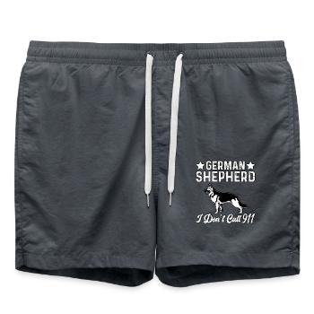 German shepherd i don t call Schäferhund - Swim Trunks - anthracite - Front - AI Model Male 185 light (185cm)