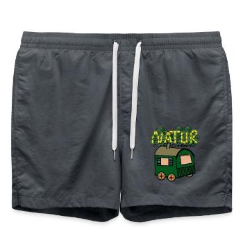 Bauwagen waldbewohner wohnen Natur Wald Insekten - Badeshorts - Anthrazit - Vorne - AI Model Male 185 light (185cm)