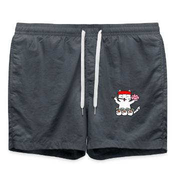 Le chat mange des sushis avec des baguettes - Short de bain - charbon - Devant - AI Model Male 185 light (185cm)