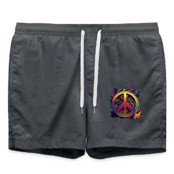 Hippie Festival Love Vintage Peace Sign - Short de bain - charbon - Devant - AI Model Male 185 light (185cm)