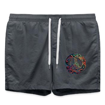 Hippie Festival Love Vintage Peace Sign - Short de bain - charbon - Devant - AI Model Male 185 light (185cm)