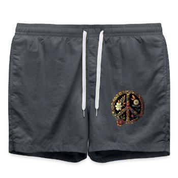 Hippie Festival Love Vintage Peace Sign - Short de bain - charbon - Devant - AI Model Male 185 light (185cm)