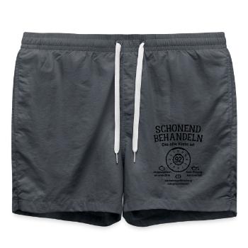 92. Geburtstag Schonend Behandeln Alte Kiste 92 - Badeshorts - Anthrazit - Vorne - AI Model Male 185 light (185cm)
