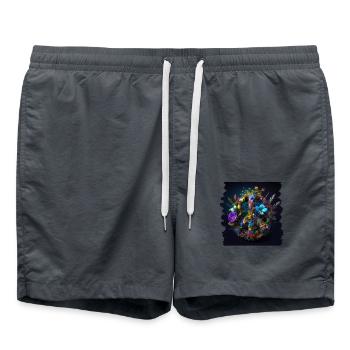 Hippie Festival Love Vintage Peace Sign - Short de bain - charbon - Devant - AI Model Male 185 light (185cm)