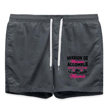 Mission de maman accomplie mamie annonce grossesse - Short de bain - charbon - Devant - AI Model Male 185 light (185cm)