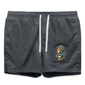 Guten Morgen Ganz Dünnes Eis Müder Hund Kaffee - Badeshorts - Anthrazit - Vorne - AI Model Male 185 light (185cm)
