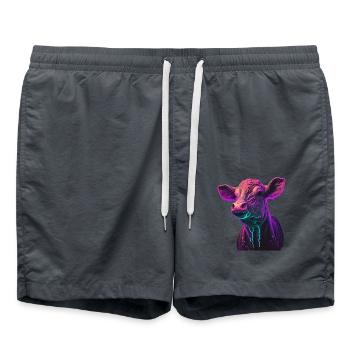 cows farmer farmer cow lover funny cow - Swim Trunks - anthracite - Front - AI Model Male 185 light (185cm)