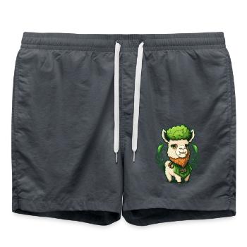 Sweet St Patrick's Day Lama - Swim Trunks - anthracite - Front - AI Model Male 185 light (185cm)