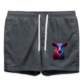 cows farmer farmer cow lover funny cow - Swim Trunks - anthracite - Front - AI Model Male 185 light (185cm)