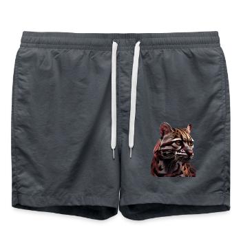 just a boy girl who loves Ocelots Ocelot ocelot ocelot - Swim Trunks - anthracite - Front - AI Model Male 185 light (185cm)