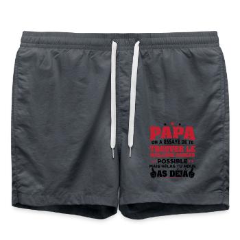 Papa on a essayé de te trouver le meilleur cadeau - Short de bain - charbon - Devant - AI Model Male 185 light (185cm)