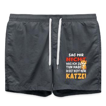 Sag Mir Nicht Was Ich Zu Tun Habe - Katze - Badeshorts - Anthrazit - Vorne - AI Model Male 185 light (185cm)