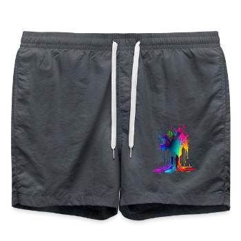 Color Splash für Männer und Frauen - Badeshorts - Anthrazit - Vorne - AI Model Male 185 light (185cm)