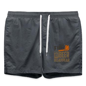 Camping Dictons Bière - Short de bain - charbon - Devant - AI Model Male 185 light (185cm)