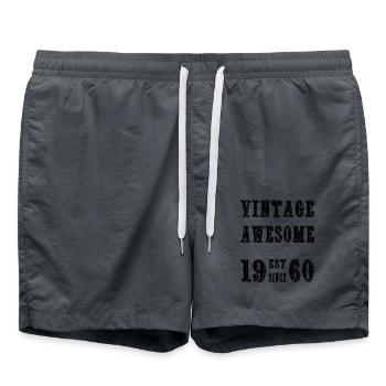 Vintage Awesome EST SINCE 1960 Birthday - Swim Trunks - anthracite - Front - AI Model Male 185 light (185cm)