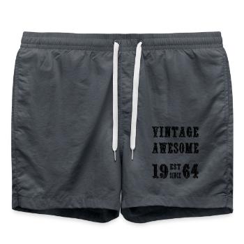 Vintage Awesome EST SINCE 1964 Birthday - Swim Trunks - anthracite - Front - AI Model Male 185 light (185cm)