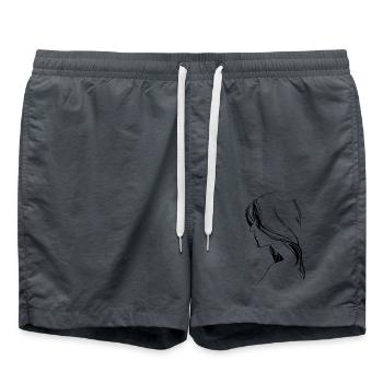 Portrait Femme Tatouage avec des cheveux longs élégants - Short de bain - charbon - Devant - AI Model Male 185 light (185cm)