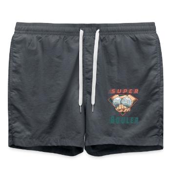 Petanque Boccia Boule Kugelspiel - Badeshorts - Anthrazit - Vorne - AI Model Male 185 light (185cm)