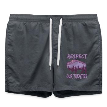 Respect Our Treaties für Ureinwohner Amerikas - Badeshorts - Anthrazit - Vorne - AI Model Male 185 light (185cm)
