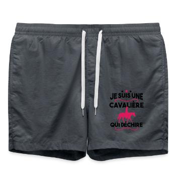 Je suis une cavalière qui déchire - Short de bain - charbon - Devant - AI Model Male 185 light (185cm)