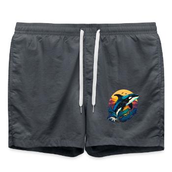 Orca Ozean Wal für einen Orca-Liebhaber und - Badeshorts - Anthrazit - Vorne - AI Model Male 185 light (185cm)