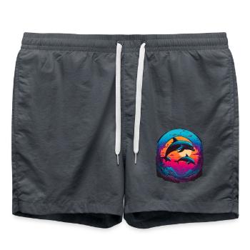 Delfin für einen Biologe Delphinliebhaber - Badeshorts - Anthrazit - Vorne - AI Model Male 185 light (185cm)