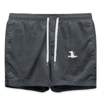 Lasst mich durch nach Föhr Möwe Sonne Strand Meer - Badeshorts - Anthrazit - Vorne - AI Model Male 185 light (185cm)