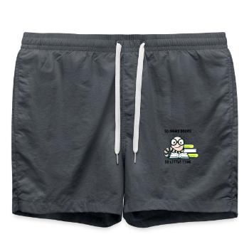 Bücherwurm Regenwurm mit dem Spruch: So viele - Badeshorts - Anthrazit - Vorne - AI Model Male 185 light (185cm)