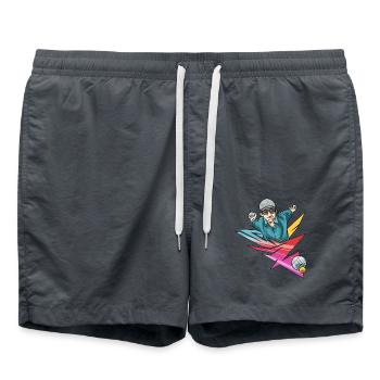 Petanque Boccia Boule Kugelspiel - Badeshorts - Anthrazit - Vorne - AI Model Male 185 light (185cm)