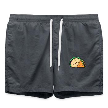 Meilleurs amis du hamburger et des tacos kawaii - Short de bain - charbon - Devant - AI Model Male 185 light (185cm)