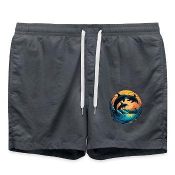 Delfin für einen Biologe Delphinliebhaber - Badeshorts - Anthrazit - Vorne - AI Model Male 185 light (185cm)