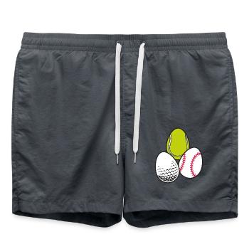 Sport Osterei Tennis Sportlich Baseball Spiel - Badeshorts - Anthrazit - Vorne - AI Model Male 185 light (185cm)
