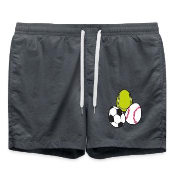 Tennis Racket Sports Football Baseball Easter Eggs - Swim Trunks - anthracite - Front - AI Model Male 185 light (185cm)
