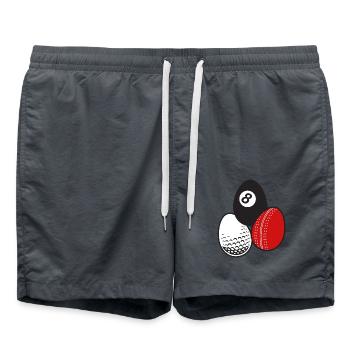 Queue Sport Billard Cricket Golf Ostereier Bälle - Badeshorts - Anthrazit - Vorne - AI Model Male 185 light (185cm)