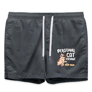 Personal cat servant serving food - Swim Trunks - anthracite - Front - AI Model Male 185 light (185cm)