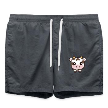 Vache Kawaii mignonne - Short de bain - charbon - Devant - AI Model Male 185 light (185cm)