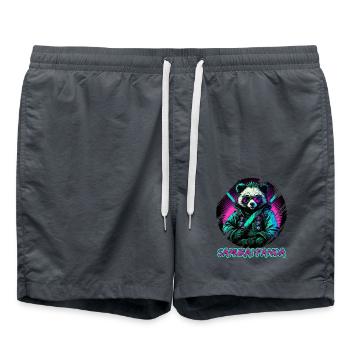 Japanischer Panda Samurai Style für Panda Fans - Badeshorts - Anthrazit - Vorne - AI Model Male 185 light (185cm)