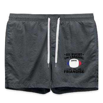 Au Rugby Un Caramel C'est Pas Une Friandise - Short de bain - charbon - Devant - AI Model Male 185 light (185cm)