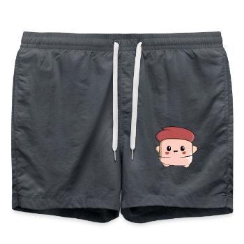 Kawaii Thumb Man with Red Hair Design - Swim Trunks - anthracite - Front - AI Model Male 185 light (185cm)