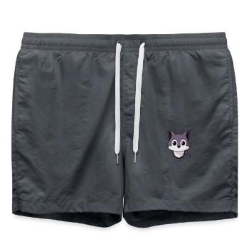 Mignon kawaii wolfhound design pour les amoureux des animaux - Short de bain - charbon - Devant - AI Model Male 185 light (185cm)